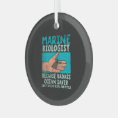 Meeresbiologe Ornament Aus Glas (Vorderseite links)