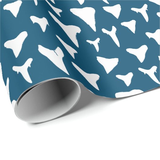Meeresbiologe Shark Lover White Shark Teeth Geschenkpapier (Rolleneckpunkt)
