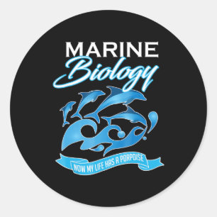 Meeresbiologie Dolphin Life hat einen Porposee Runder Aufkleber