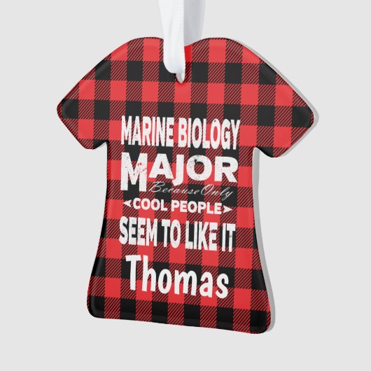 Meeresbiologie Uni Major Red Kariert Ornament (Vorderseite)
