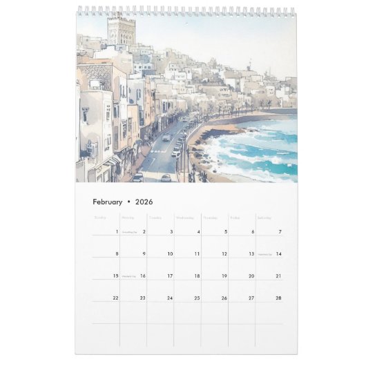 Meeresblau Kalender (Feb 2026)