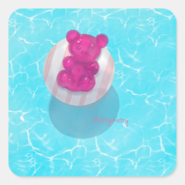 Meeresblau Quadratischer Aufkleber