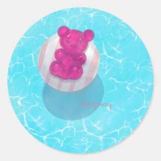 Meeresblau Runder Aufkleber