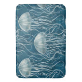 Meeresblau und Weißgelb-Muster Badematte (Vorderseite Vertikal)