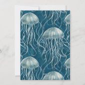 Meeresblau und Weißgelb-Muster Feiertagskarte (Rückseite)