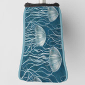 Meeresblau und Weißgelb-Muster Golf Headcover (Rotieren 90)