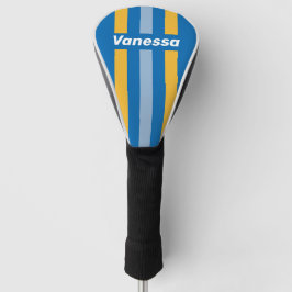 Meeresblaue Nadelstreifen mit Namen Golf Headcover