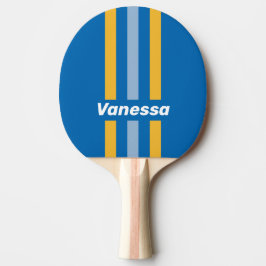 Meeresblaue Nadelstreifen mit Namen Tischtennis Schläger