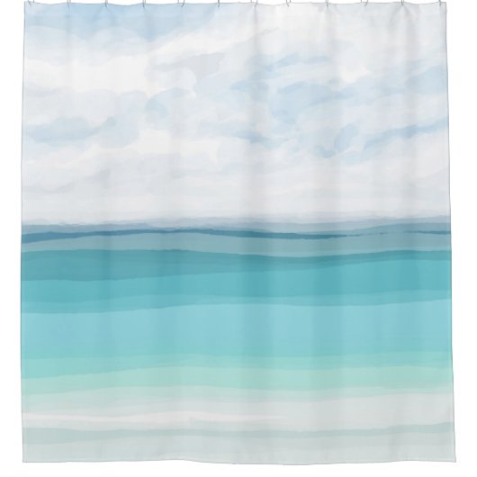 Meeresblick 282 Türkisfarbener Ozean Duschvorhang (Vorderseite)