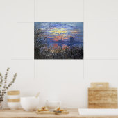 Meeresblick mit Sonnenuntergang von Claude Monet Poster (Küche)