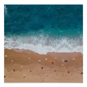 MEERESBLICK STRAND MUSCHELN SOMMERFERIEN POSTER