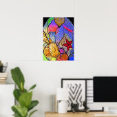 Meeresboden auf festem Glas Poster (Heimbüro)