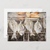 Meeresbrassen auf Grillplatz. Postkarte (Vorne/Hinten)