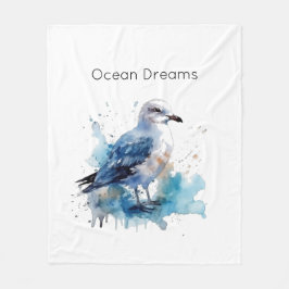 Meeresbrise: Aquareller Seagull Fleecedecke