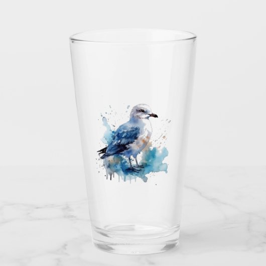 Meeresbrise: Aquareller Seagull Glas (Vorderseite)