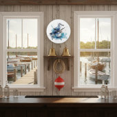 Meeresbrise: Aquareller Seagull Große Wanduhr