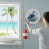 Meeresbrise: Aquareller Seagull Große Wanduhr