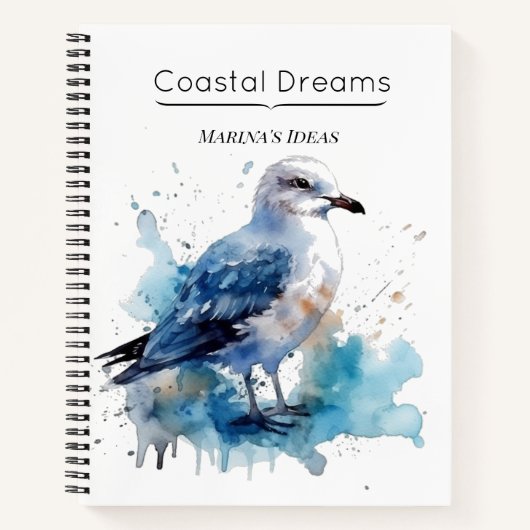 Meeresbrise: Aquareller Seagull Notizblock (Vorderseite)