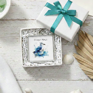 Meeresbrise: Aquareller Seagull Schlüsselanhänger