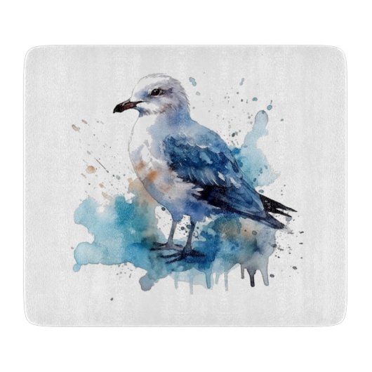 Meeresbrise: Aquareller Seagull Schneidebrett (Vorderseite)