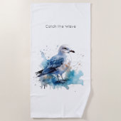 Meeresbrise: Aquareller Seagull Strandtuch (Vorderseite)