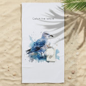 Meeresbrise: Aquareller Seagull Strandtuch