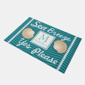 Meeresbrise Ja Bitte Seashells Personalisiert Fußmatte (Schrägansicht)