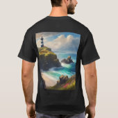 Meeresbrise mit Leuchtturm T-Shirt (Rückseite)