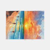 Meeresbrise und fiery Skies Fleecedecke (Vorderseite (Horizontal))