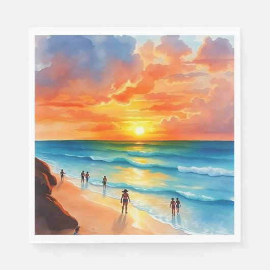 Meeresbrise und fiery Skies Serviette (Vorderseite)