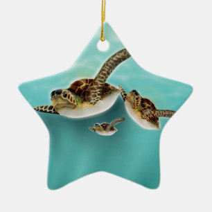 Meereschildkröten Kunstprint. Keramikornament