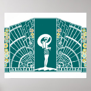 MEERESDEKO in Türkis und Gelb Poster