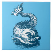 Meeresdelphin oder Fischverzierung Fliese (Vorderseite)