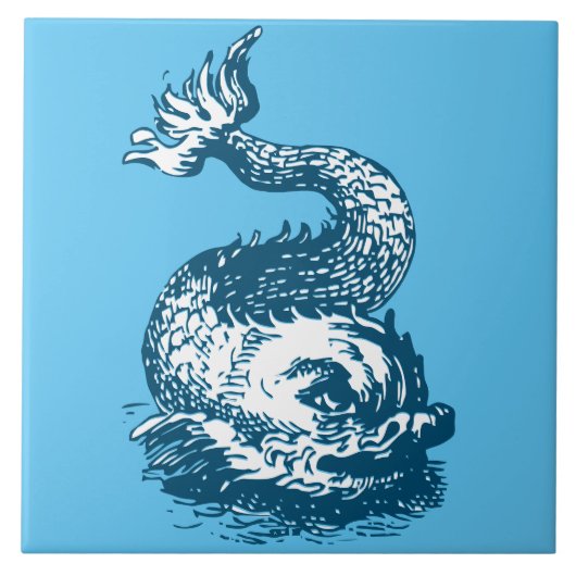 Meeresdelphin oder Fischverzierung Fliese (Vorderseite)