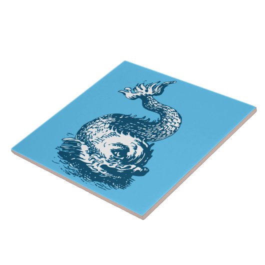 Meeresdelphin oder Fischverzierung Fliese (Seite)