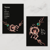 MEERESDRAGON 2 AQUAMARINE MONOGRAM Schwarz-weiß bl Visitenkarte (Vorne/Hinten)