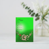 MEERESDRAGON 2 EMERALD MONOGRAM, grün, weiß rot Visitenkarte (Stehend Vorderseite)