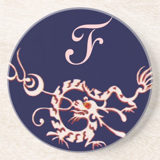 MEERESDRAGON 2 MONOGRAM, rosa blau Untersetzer (Vorne)