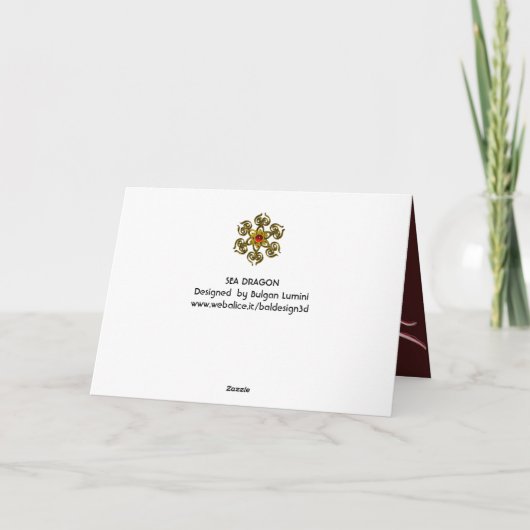 MEERESDRAGON 2 MONOGRAMM, rot Schwarz-weiß (Rückseite)