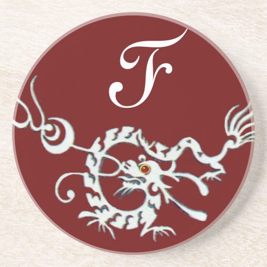 MEERESDRAGON 2 MONOGRAMM, rot Untersetzer (Vorne)