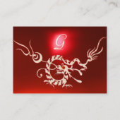 MEERESDRAGON 2 MONOGRAMM, rot Visitenkarte (Rückseite)