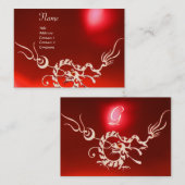 MEERESDRAGON 2 MONOGRAMM, rot Visitenkarte (Vorne/Hinten)
