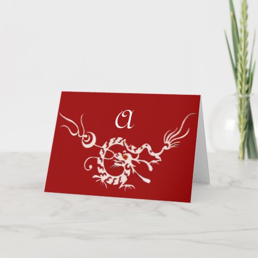 MEERESDRAGON 2 MONOGRAMM, rot weiß (Vorderseite)