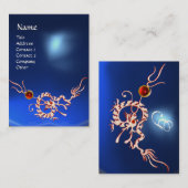 MEERESDRAGON 2 TOPAZ MONOGRAM blau, rot Visitenkarte (Vorne/Hinten)