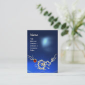 MEERESDRAGON 2 TOPAZ MONOGRAM blau, rot Visitenkarte (Stehend Vorderseite)