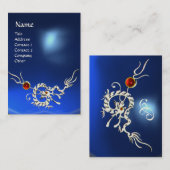 MEERESDRAGON 2 TOPAZ MONOGRAM blau, rot Visitenkarte (Vorne/Hinten)