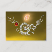 MEERESDRAGON 2 TOPAZ MONOGRAM, gelb, rot Visitenkarte (Rückseite)