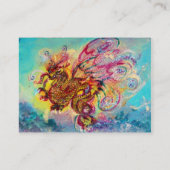 MEERESDRAGON, blau-gelb-rosa lila Visitenkarte (Rückseite)