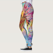 MEERESDRAGON in Blue Gold Yellow Pink Fantasy Leggings (Links)