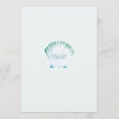 Meeresfarben-MeerSchalen in blau, Lila Orange Menükarte (Rückseite)